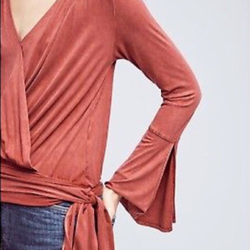 Anthropologie Burgundy Wrapped Pullover M - Picture 5 of 8